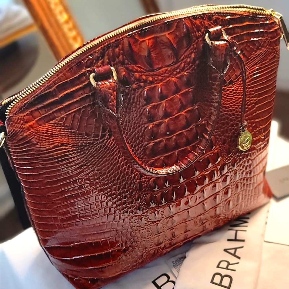 Brahmin Large Duxbury Satchel Pecan Melbourne